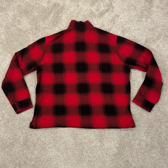 Polo Ralph Lauren Men Red Black Buffalo Plaids Quarter Zip Sweater Size Large - Picture 6 of 12